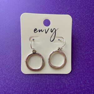 Bundle 3 pairs for $12.  Envy Circle Silver Tone Dangle Earrings